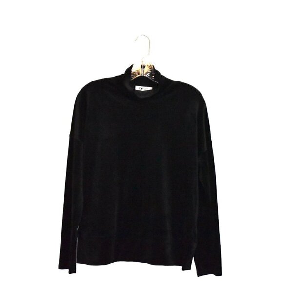 Cable & Gauge Sport Long Sleeve Mock Neck Velour Pullover Top Size M - Picture 1 of 11